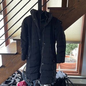 Andrew Marc down coat with fur trimmed hood